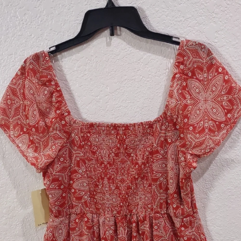 Live To Be Spoiled Patterned Short Sleeve Dress - Picture 8 of 16